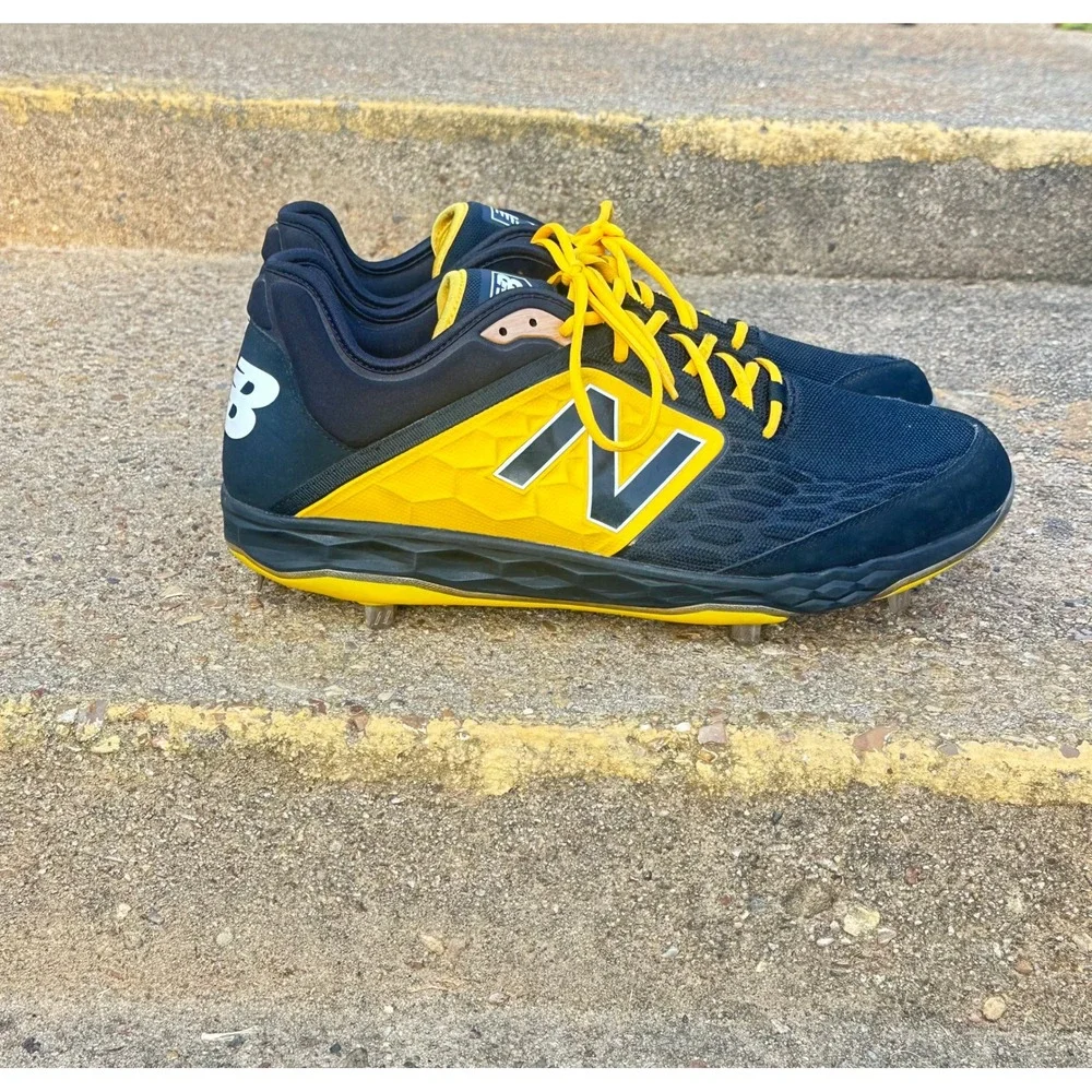 New Balance L3000BY4 Mens Baseball Cleats Black Yellow Size 17 2E‎